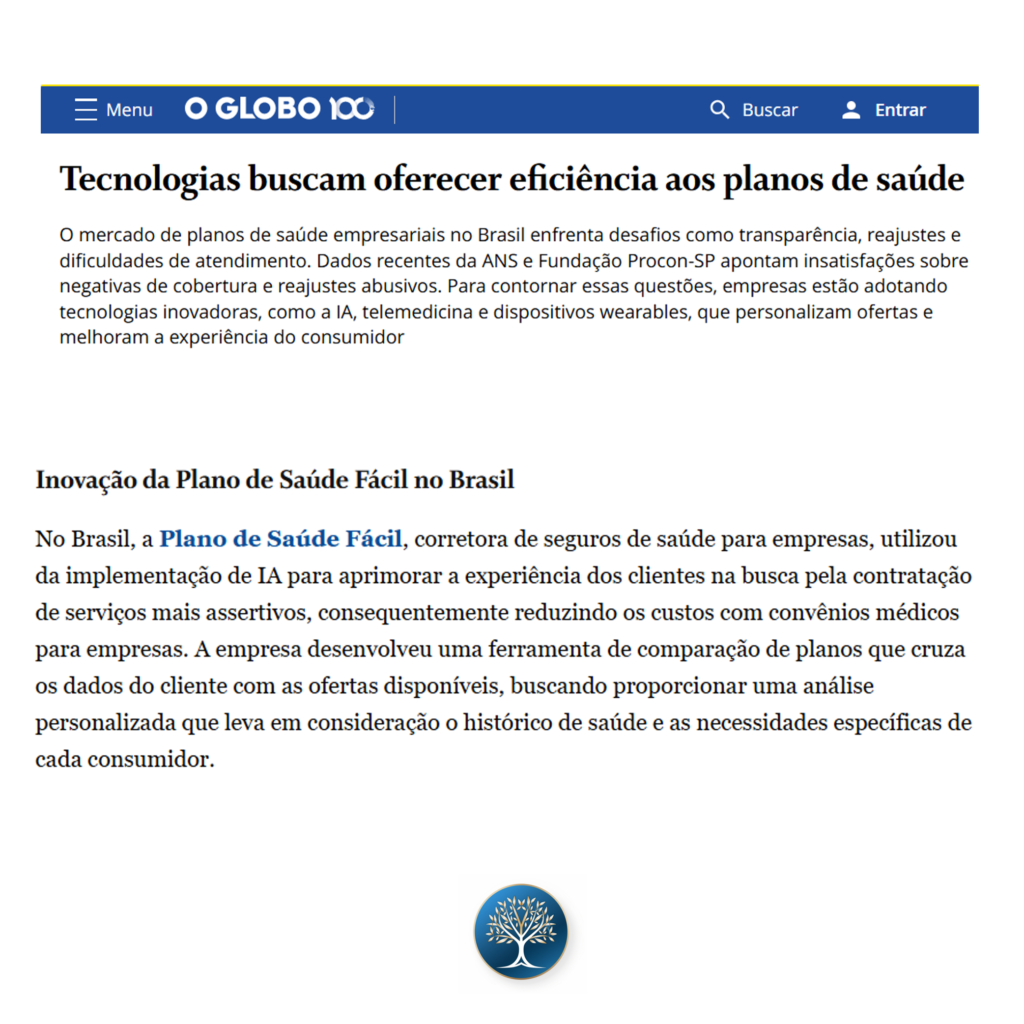 Plano de Saúde Fácil - Matéria Globo